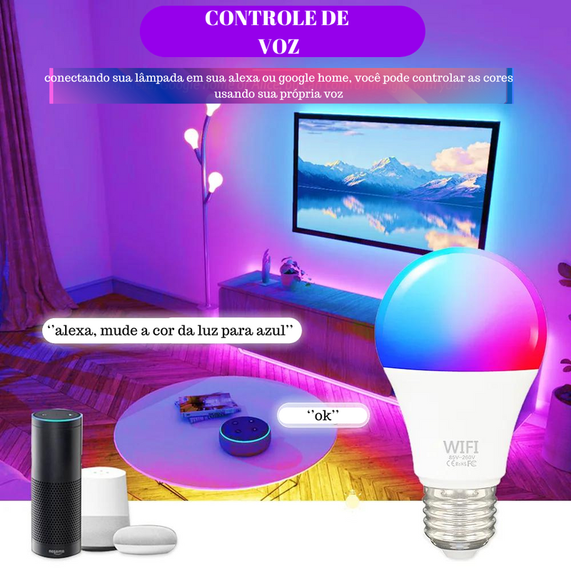 Lâmpada inteligente, Led RGB, Compatível com a Alexa - U Best Choices