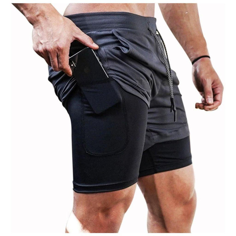 SHORT 2 EM 1 DUPLO TREINO, ACADEMIA, CORRIDA ESPORTIVO DRYFITCOM PROTEÇÃO UV - U Best Choices