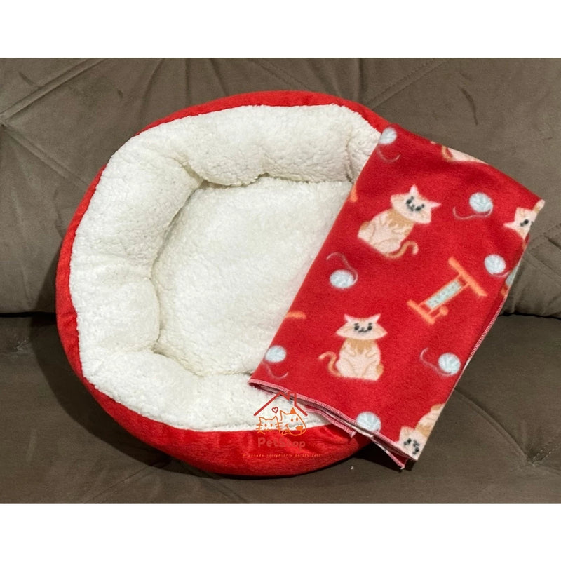 Kit Caminha sherpa + Mantinha pet diversas cores cachorro gato 50x50cm cama pet manta